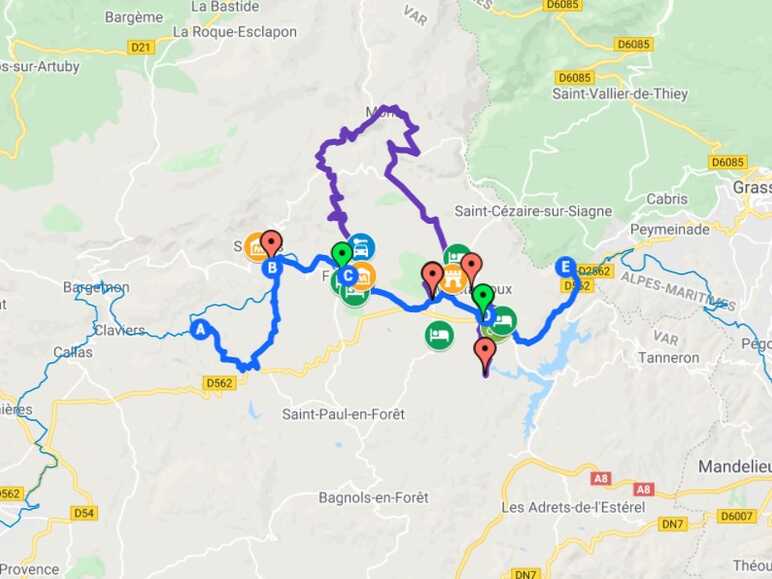 Carte séjour dépaysant dans l'arrière pays varois et azuréen