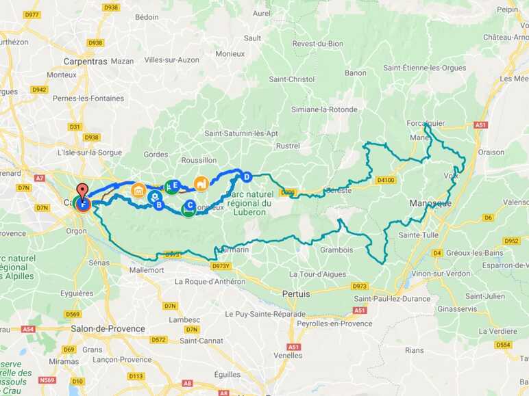 Carte séjour échappée gourmande au coeur du Luberon